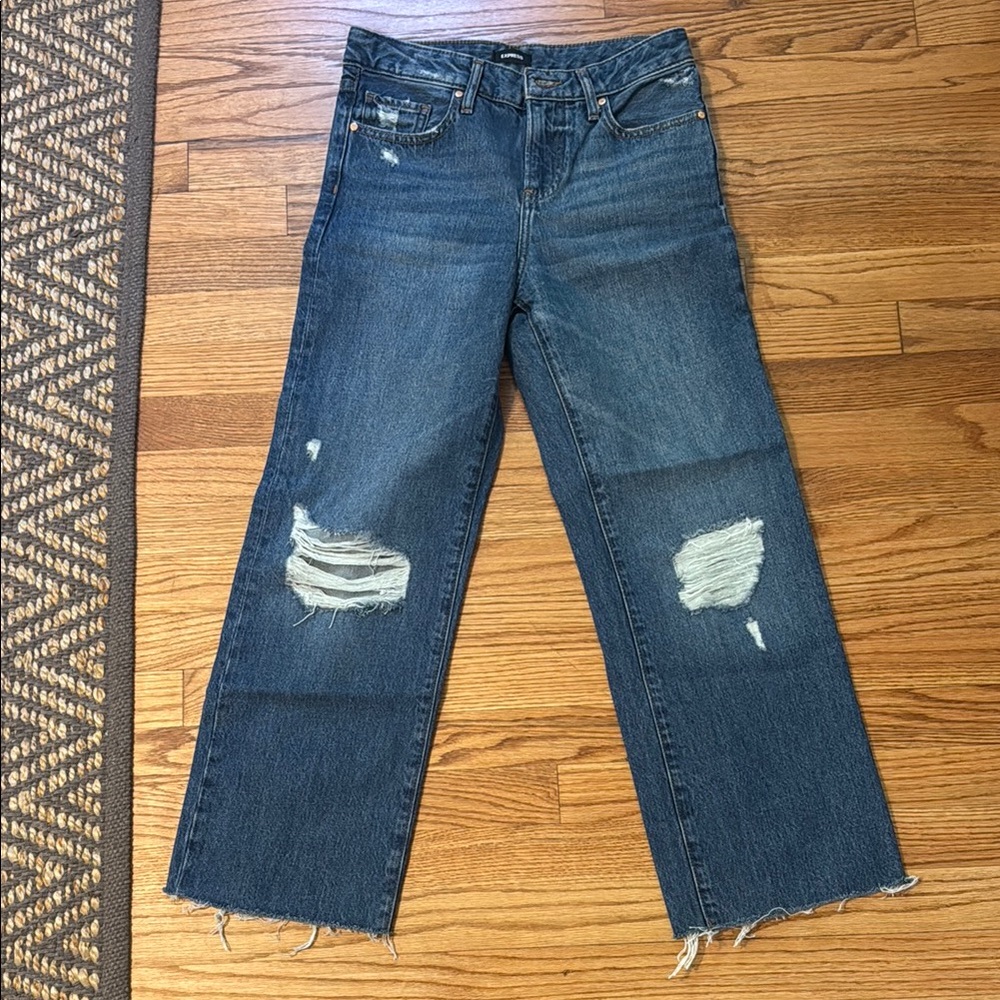 Distressed Blue Jeans